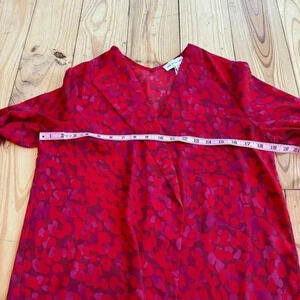 Red leopard print long sleeve top